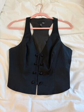 H&M Black Double-Breasted Vest